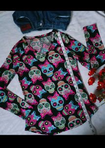 Sugar Skull Long Sleeve Top