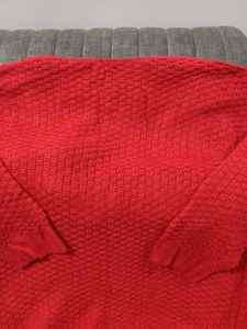 Red Knit Cardigan...