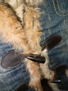 Fur Trim Denim Vest
