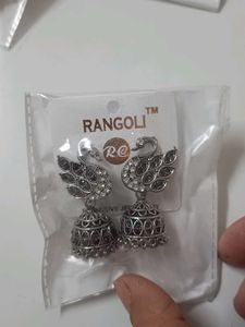 Rangoli Swan Jhumka Earrings