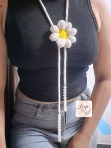 Handmade Daisy Crochet Necklace