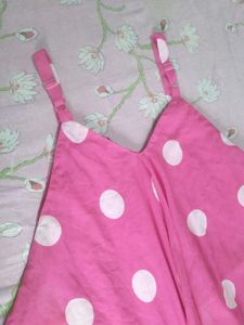 Pink Polka Dot Spaghetti Strap top