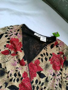 Vintage Floral Print Top