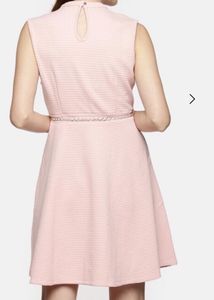 Anabelle Pastel Pink Skater Dress With Pearl Chain