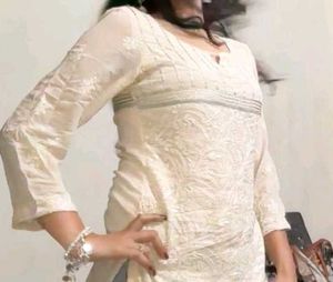 y2k Off-White Chikankari Kurta