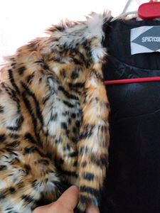 Kids Faux Fur Leopard Print Jacket