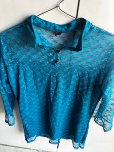 Blue Net Top
