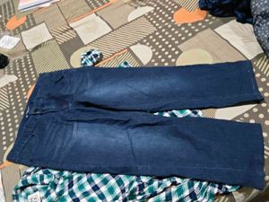Blue Denim 3/4Jeans and shirt set