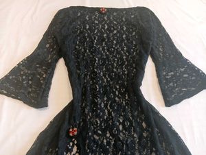 Y2K Black lace kurti cum dress
