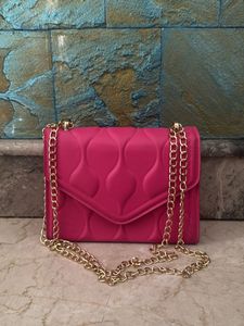 Hot Pink Quilted Crossbody Bag