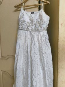 Elegant Embroidered White Dress
