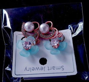 Cute Flower &amp; Pearl Earrings Set 24 pairs