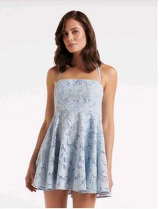 Baby Blue Lace Mini Dress