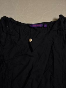 Elegant Black Kurta with Gold Border