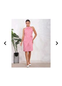 Pink Halter Neck Casual Dress