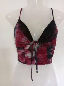 Tie-Dye Ruched Crop Top