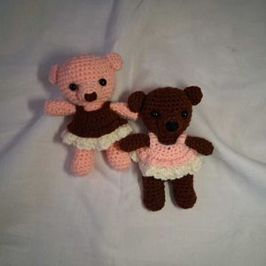 Crocheted Teddy Bears (Set of 2)