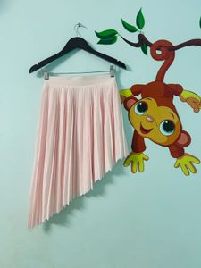 Vero Moda Peach Pleated High-low Mini Skirt
