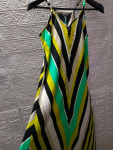 Branded Multicoloured Striped Maxi Dress