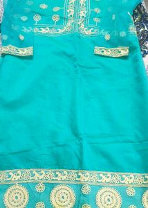 Elegant Teal Embroidered Salwar Suit