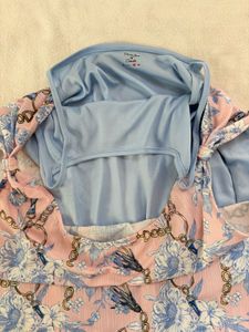 Chic Pink Floral Chain Print Top