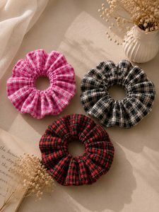 Set of 3 Plaid Scrunchies