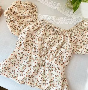 sale 🌼spring Floral Print Puff Sleeve Top