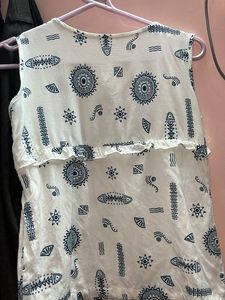 Boho Print Sleeveless Kurta Top