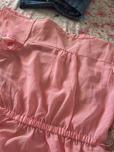 Chic Pink Ruffle Sleeve Dress