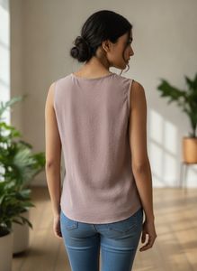 Elegant Sleeveless Drape Neck Top