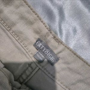 Beige Denim Shorts