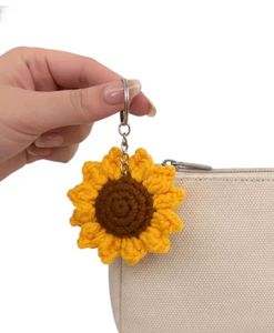 Sunflower Crochet Keychain