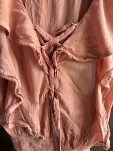 Ruffled Peach Blouse