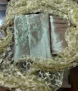 Embroidered Stitched churidar Set with Dupatta
