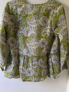 Green Printed Top