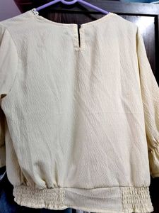 Elegant Cream Textured Blouse