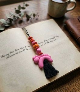🎨🌟 Vibrant Handmade Clay Tassel Charm 🎨
