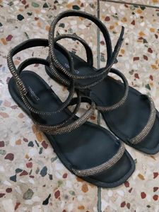 Trendy Rhinestone Wrap Sandals