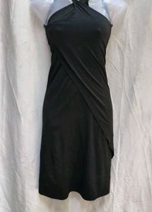 I. Chic Black Halter Neck Midi Dress