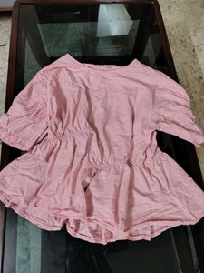 elwgent pink cotton top for girls fo