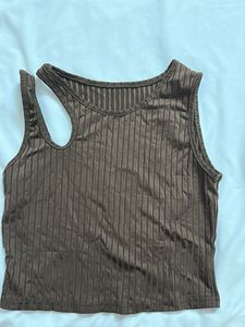 Ribbed Cut-Out Tank Top