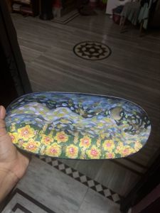 Hand-Painted Oval Accessory Tray