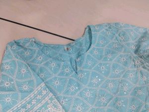 Beautiful Blue Chikankari Kurta