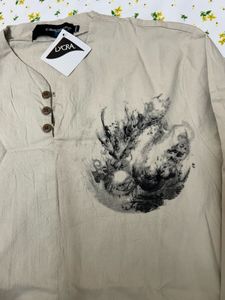 Comfortable Beige Kurta with Buttons