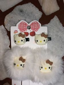 Cute Hello Kitty Hair Clips and fur clip