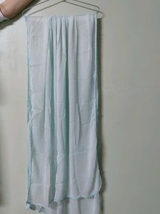 Chiffon-Mukaish Light Blue Dupatta ✨