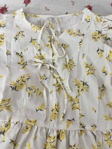Cute Floral Print Puff Sleeve Dress