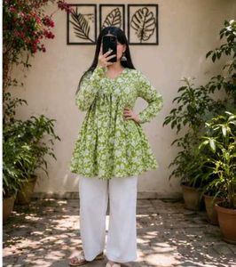 Chic Floral Print Kurta-all Size