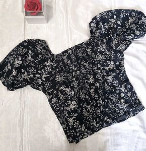 Chic Floral Puff Sleeve Top