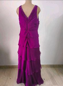Stunning Purple Beaded Tiered Gown